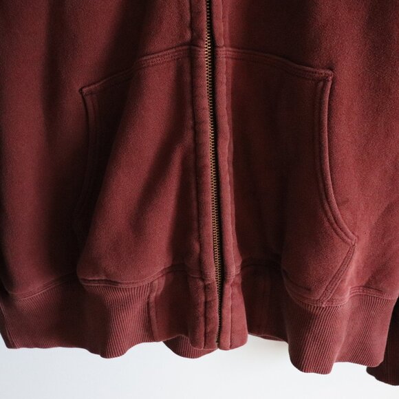 Eddie‎ Bauer Men's Sz XXL Red Full Zip Hooded Long Sleeve Sherpa Pocket Sweater - Picture 9 of 15